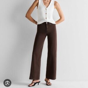 Quince Coffee Brown Bella Wide Leg Stretch Jeans- Sold Out!